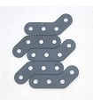 Obtuse corner bracket 4 holes grey f1 (pack of 5)