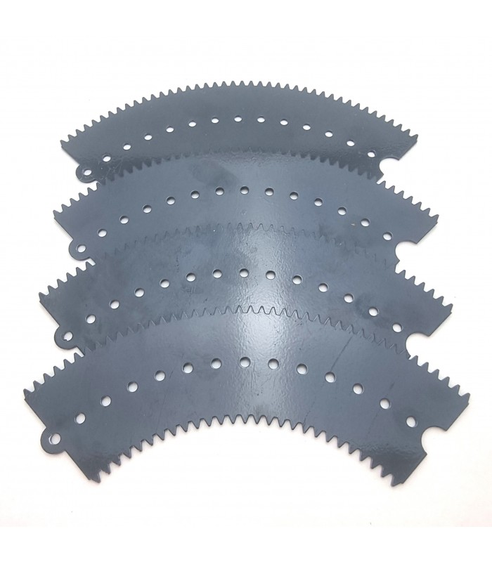 Set of 4 dark grey toothed sectors Set of 4 dark grey toothed sectors