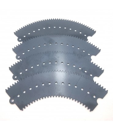 Set of 4 shiny dark grey toothed sectors