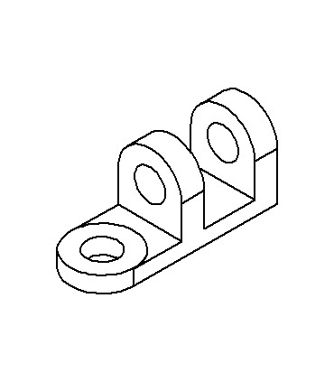 Plastic fixed double bracket brown