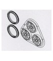 Grappe 3 roues 50mm + 2 pneus vtt en sachet