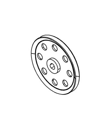 Plastic Pulley ø 38 mm with holes 3 sections grey