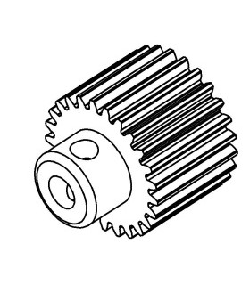 Pinion 25 th ø19mm w.13 mm brass