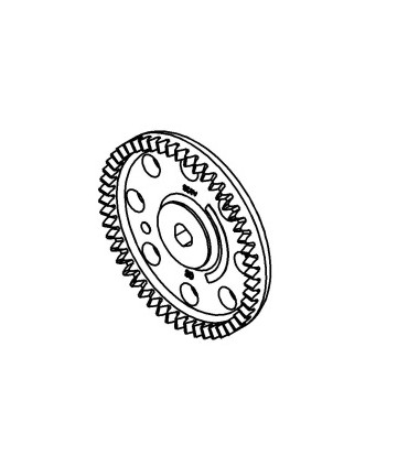 Plastic contrate wheel 50 th dark grey 3 sections