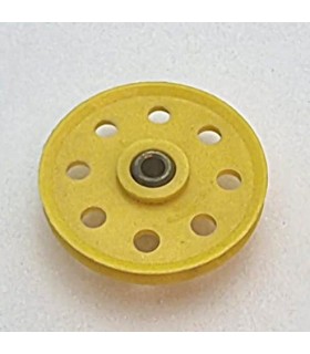Poulie à trous ø38 mm plastique jaune