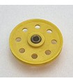 Poulie à trous ø38 mm plastique jaune