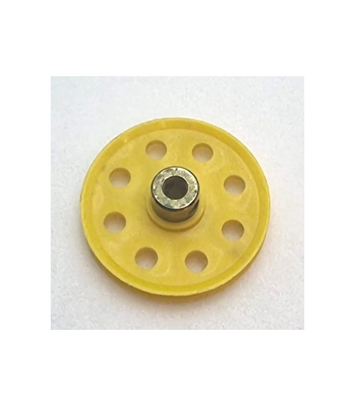 Poulie à trous ø38 mm plastique jaune