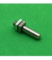 Threaded pin 19mm nickel platted with 2 nuts nickel platted