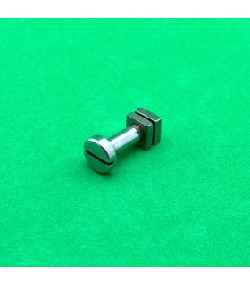 Pivot bolt 16mm cheese head nickel-platted brass with 2 nickel-platted nuts
