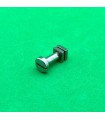 Boulon pivot 16mm tête fendue laiton nickelé avec 2 écrous nickelés