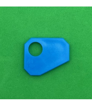 NMJ petite plaque octogonale à 1 trou bleu clair