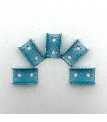 Plaque à rebords 2x1 tr (26x12 mm) bleu givre (lot de 5)