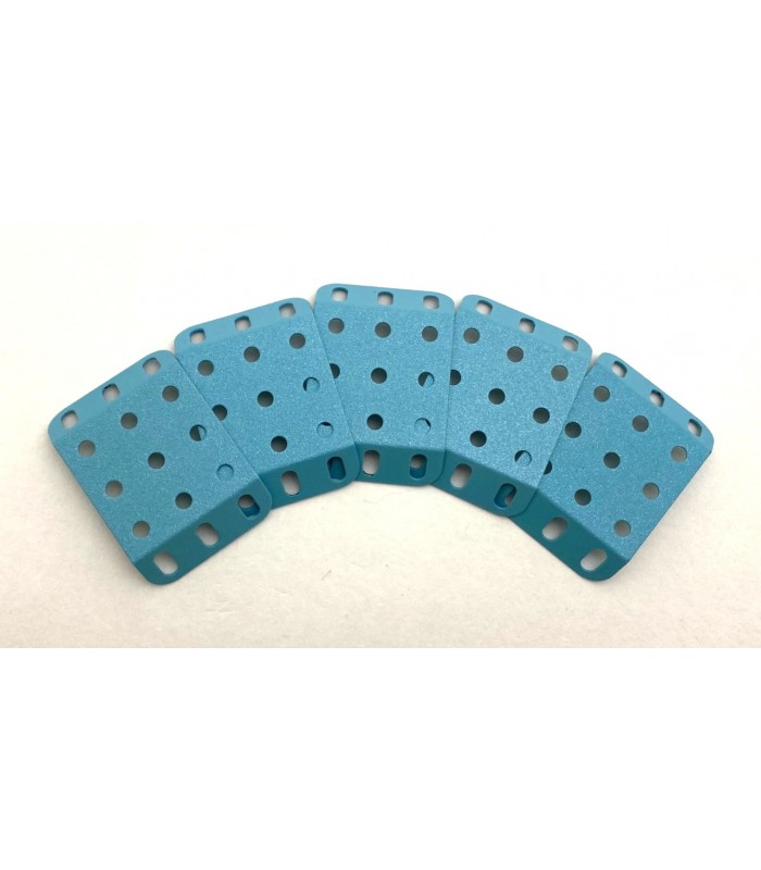 Flanged plate 3x3 holes TO 135° frost blue (pack of 5)