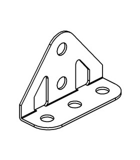 Embase triangulee coudee bleu
