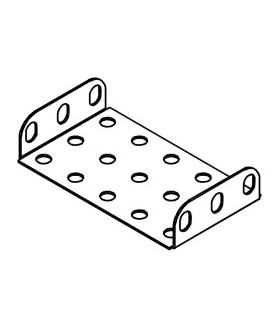 Flanged plate 60 x 40 mm red (3 x 5 h)