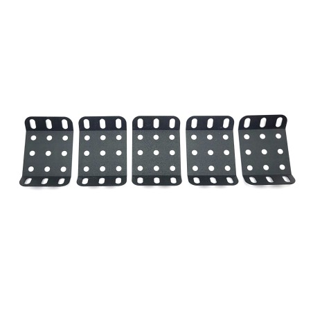 Plaque rigide à 2 rebords 135° 3x3 trous gris anthracite (lot de 5)