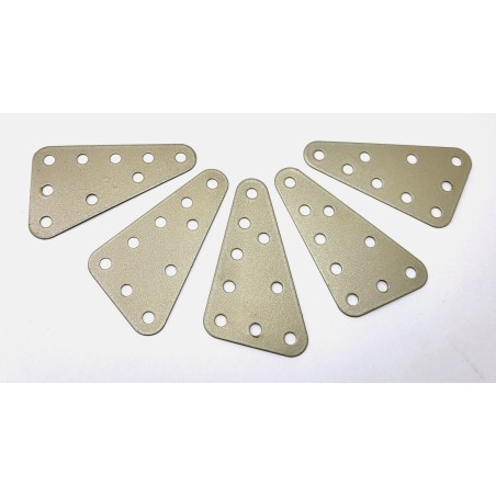 Plaque flexible triangulaire 60x40mm beige métal (lot de 5)