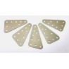 Metal triangular flexible plate 60x40mm beige metal (lot of 5) Metal triangular flexible plate 60x40mm beige metal (lot of 5)