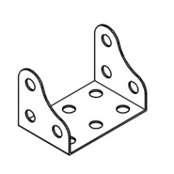 Corner flanged plate 38 x 25 x 12 mm transluscent red