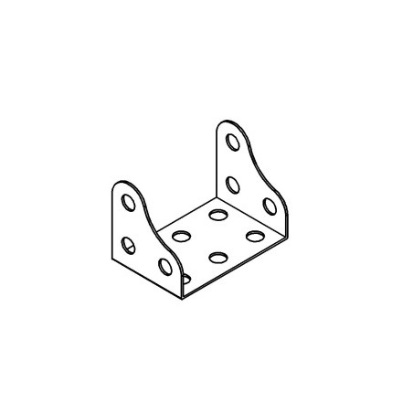 Corner flanged plate 38 x 25 x 12 mm transluscent red