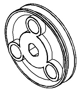 Pulley ø25mm with holes black 3 sections