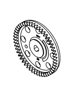 Roue de champ 50 dents plastique jaune 3 pans