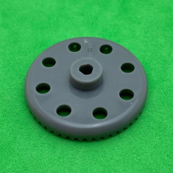 Plastic contrate wheel 50 th dark grey 3 sections