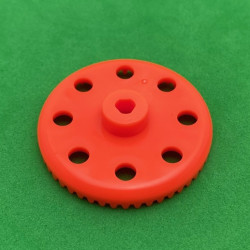 Plastic contrate wheel 50 th orange fluo 3 sections