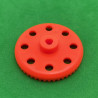 Plastic contrate wheel 50 th orange fluo 3 sections