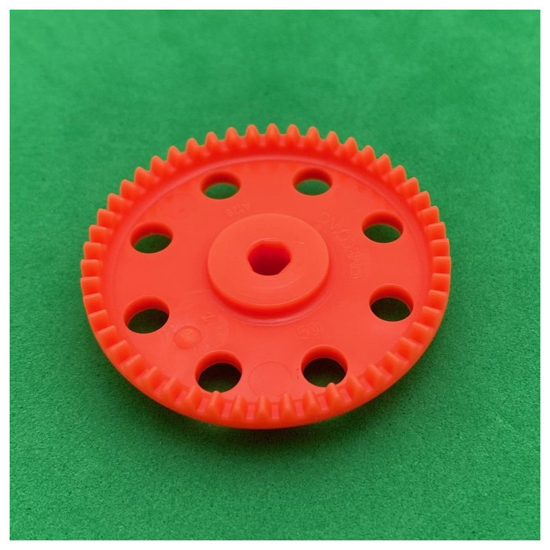Plastic contrate wheel 50 th orange fluo 3 sections