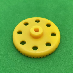 Roue de champ 50 dents plastique jaune 3 pans