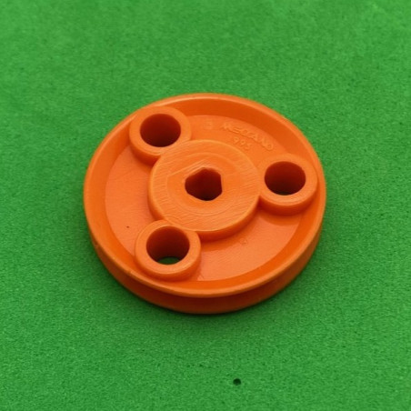 Poulie ø25mm à trous orange 3 pans