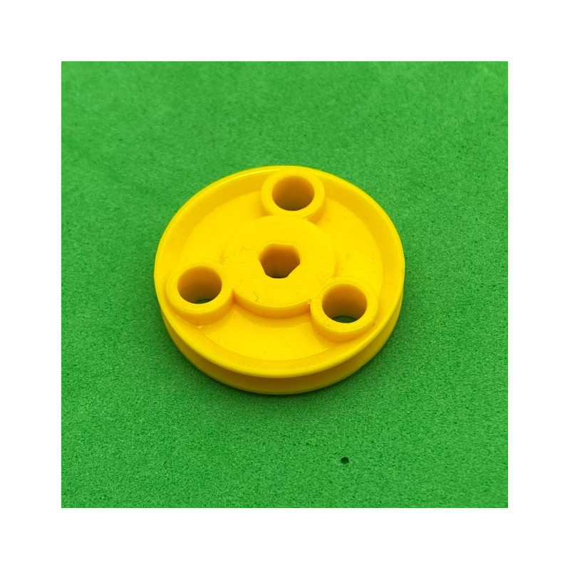 Pulley ø25mm with holes yellow 3 sections