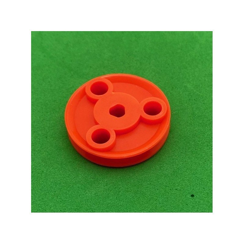 Pulley ø25mm with holes orange fluo 3 sections