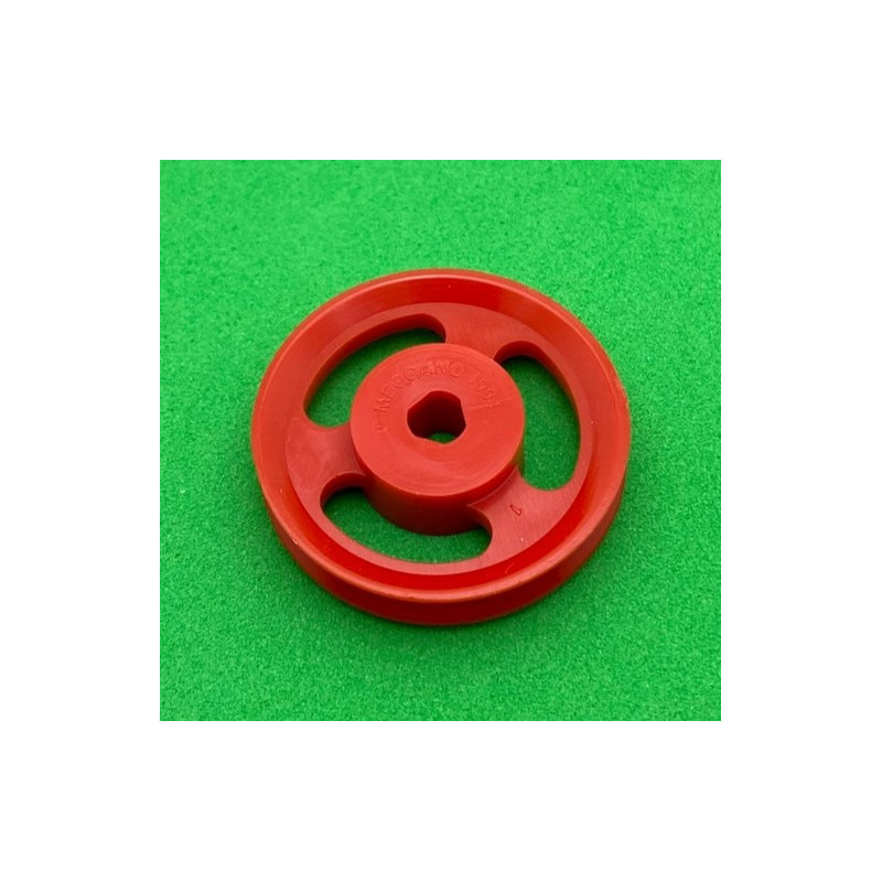 Poulie ø25mm ajourée 3 pans rouge