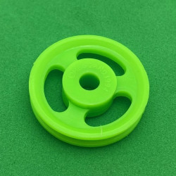Plastic pulley no boss ø 25 mm slotted green