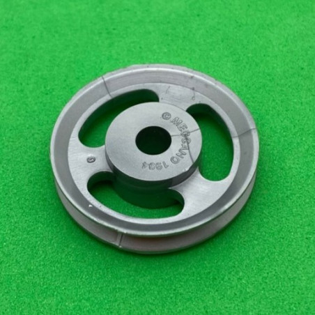 Plastic pulley no boss ø 25 mm slotted aluminum grey