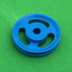 Plastic pulley no boss ø 25 mm slotted blue second hand