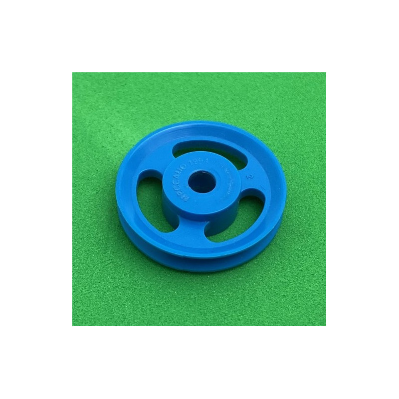 Plastic pulley no boss ø 25 mm slotted blue second hand