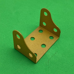 Corner flanged plate 38 x 25 x 12 mm gold