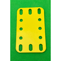 Plaque flexible 3x5 trous (40x60mm) en plastique jaune