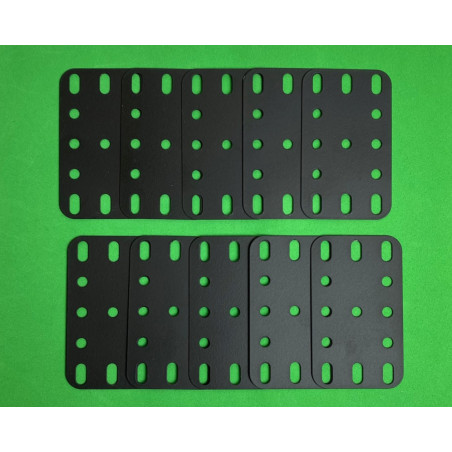 Plaque flexible métal 3x5tr (40x60mm) noir mat (lot de 10)