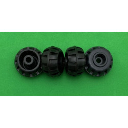Black hard plastic wheel, second-hand (set of 4)
