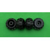 Black hard plastic wheel, second-hand (set of 4)