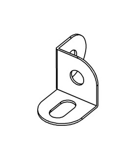 Corner angle bracket 12 mm (right) nickel platted