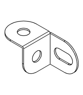 Equerre d'angle 12 mm (gauche) nickelé