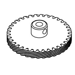 Helical gear right brass 35 th with 6 holes