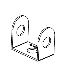 Narrow dbl bracket 12 x 12mm red