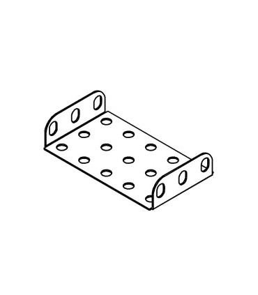 Flanged plate 5x3 h (60x40 mm) blue