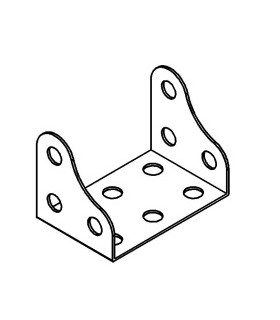 Corner flanged plate 38 x 25 x 12 mm gold